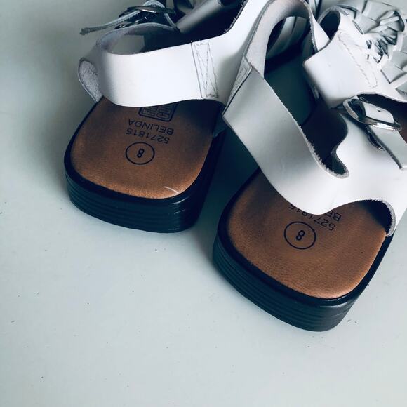 Faded Glory Y2K 90's Square Toe 'Belinda' SZ 8 Huarache Leather Sandal Fisherman - Picture 5 of 9